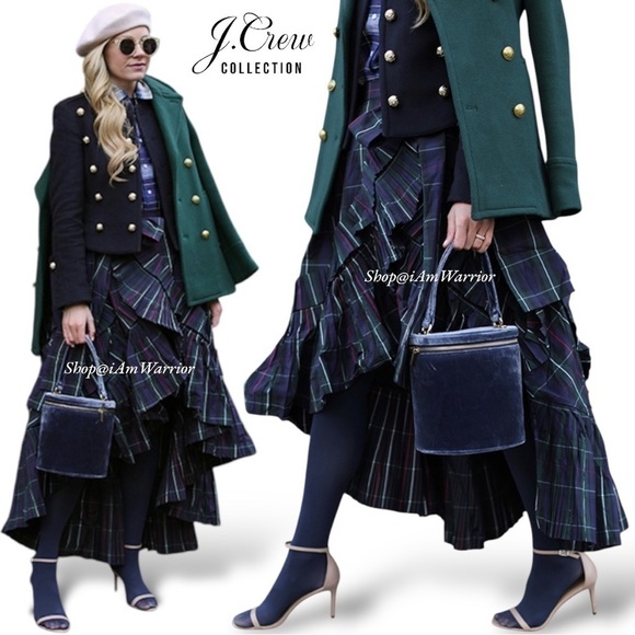 J.Crew Collection NWT tartan plaid taffeta ruffle wrap skirt *shop@iamwarrior - Picture 5 of 11